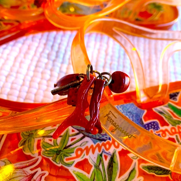 Salvatore Ferragamo Soft Jelly Coral Sandals - Picture 7 of 16